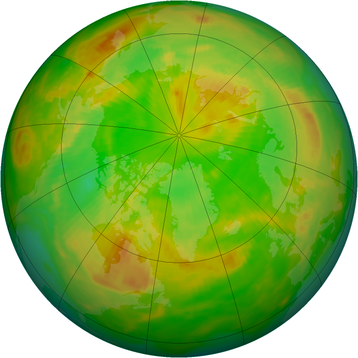 Arctic ozone map for 18 June 1980